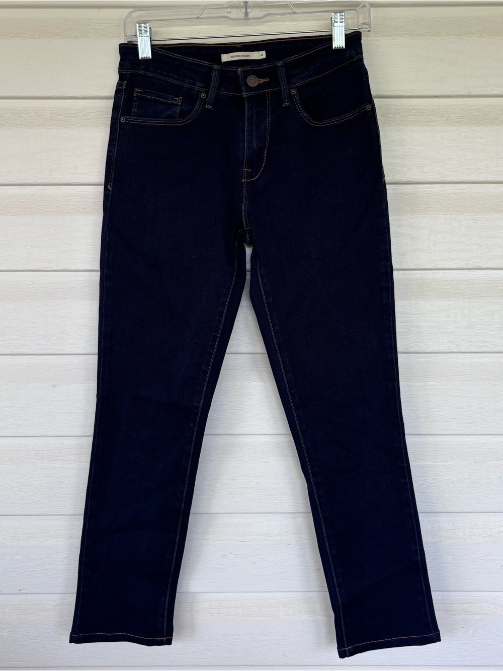 Levi’s Mid Rise Skinny Jeans Women’s Size 4 Dark Wash Stretch Denim Y2K